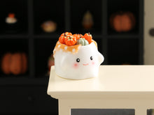 Load image into Gallery viewer, Cute Ghost Halloween Candy Jar (Pumpkins) - 12th Scale Handmade Dollhouse Miniature