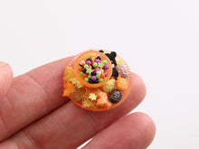 Load image into Gallery viewer, Plate &amp; Bowl of Halloween Treats (Orange) - 12th Scale Handmade Dollhouse Miniature