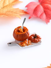 Load image into Gallery viewer, Hollowing Out Pumpkin (White Board) - 12th Scale Handmade Dollhouse Miniature