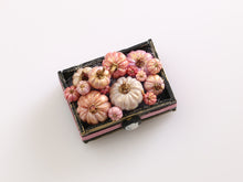 Load image into Gallery viewer, Halloween Crate of Pink and Gold Coloured Pumpkins - 12th Scale Handmade Dollhouse Miniature