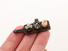 Load image into Gallery viewer, Three Spooky Halloween Cupcakes on Board (Glowing)- Handmade Miniature Food for 12th Scale Dollhouse