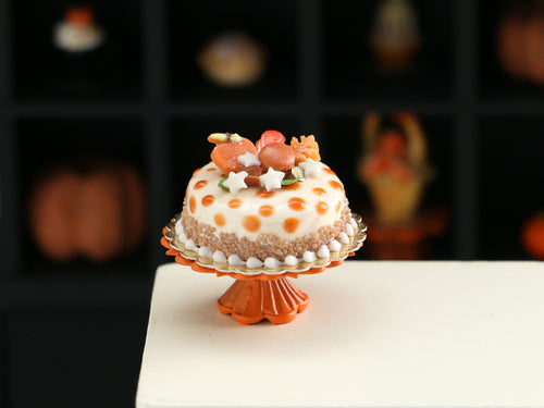 Caramel Cake with Glowing Stars - Dollhouse Miniature Food for Autumn