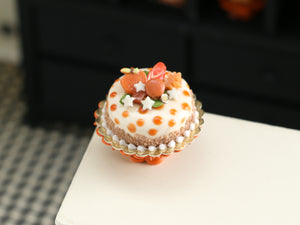 Caramel Cake with Glowing Stars - Dollhouse Miniature Food for Autumn