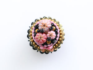Pink, Black and Gold Halloween Cake - Dollhouse Miniature Food for Autumn