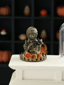 Bust of Elegant Lady and Butterflies, Under Removable Glass Dome - 1:12 Scale Miniature Decoration for Dollhouses