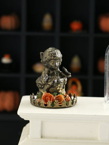 Bust of Elegant Lady and Butterflies, Under Removable Glass Dome - 1:12 Scale Miniature Decoration for Dollhouses