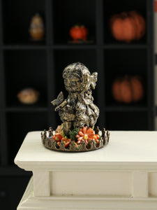 Bust of Elegant Lady and Butterflies, Under Removable Glass Dome - 1:12 Scale Miniature Decoration for Dollhouses