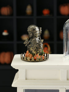 Bust of Elegant Lady and Butterflies, Under Removable Glass Dome - 1:12 Scale Miniature Decoration for Dollhouses