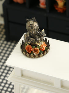 Bust of Elegant Lady and Butterflies, Under Removable Glass Dome - 1:12 Scale Miniature Decoration for Dollhouses