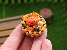 Load image into Gallery viewer, Happy Jack Pumpkin Halloween Hamper - 1:12 Scale Miniature Decoration for Dollhouses