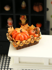Pumpkin and Cookies Halloween Hamper - 1:12 Scale Miniature Decoration for Dollhouses