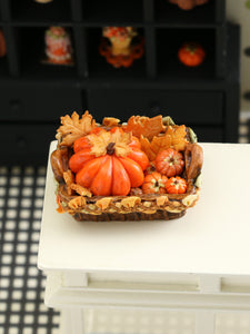 Pumpkin and Cookies Halloween Hamper - 1:12 Scale Miniature Decoration for Dollhouses