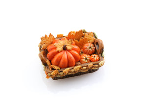 Pumpkin and Cookies Halloween Hamper - 1:12 Scale Miniature Decoration for Dollhouses