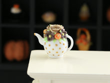 Load image into Gallery viewer, Bronze Floral Rose Teapot - Handmade Dollhouse Miniature for Halloween and Autumn