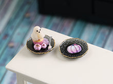 Load image into Gallery viewer, Glowing Ghost Cupcake Dessert and Decorative Plate - Handmade Miniature Food