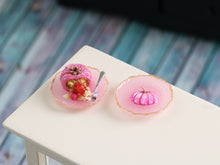 Load image into Gallery viewer, Raspberry Cake Pink Pumpkin Dessert and Decorative Plate - Handmade Miniature Food