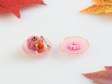 Load image into Gallery viewer, Raspberry Cake Pink Pumpkin Dessert and Decorative Plate - Handmade Miniature Food