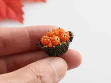 Load image into Gallery viewer, Basket of Pumpkin Candy - 12th Scale Handmade Dollhouse Miniature