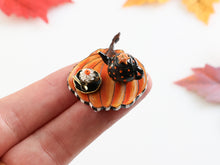 Load image into Gallery viewer, Autumn Cappucino Set with Gorgeous Handpainted Pumpkin Board - 12th Scale Handmade Dollhouse Miniature