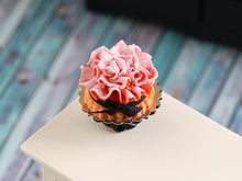 Load image into Gallery viewer, Autumn Ruffle Cake with Black Silk Bow - 12th Scale Handmade Dollhouse Miniature