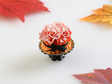Load image into Gallery viewer, Autumn Ruffle Cake with Black Silk Bow - 12th Scale Handmade Dollhouse Miniature