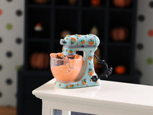 Load image into Gallery viewer, Miniature Pumpkin Mixer – 1:12 Scale Dollhouse Kitchen Appliance – Handmade Autumn Bakery Decor – Tiny Stand Mixer with Bowl