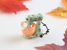 Load image into Gallery viewer, Miniature Pumpkin Mixer – 1:12 Scale Dollhouse Kitchen Appliance – Handmade Autumn Bakery Decor – Tiny Stand Mixer with Bowl