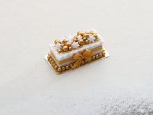 Load image into Gallery viewer, Luxurious Gold Christmas Cake - Handmade Miniature Food in 12th Scale