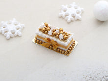 Load image into Gallery viewer, Luxurious Gold Christmas Cake - Handmade Miniature Food in 12th Scale