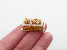 Load image into Gallery viewer, Luxurious Gold Christmas Cake - Handmade Miniature Food in 12th Scale