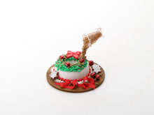 Load image into Gallery viewer, Christmas Cake Preparation Board - Frozen Moment - Handmade Miniature Food For Dollshouse