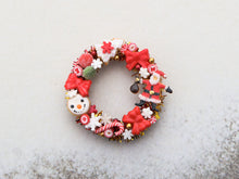 Load image into Gallery viewer, Beautiful Christmas Wreath with Cookies and Candies - Handmade Miniature Decoration in 12th Scale