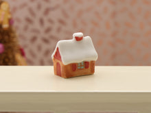 Load image into Gallery viewer, Porcelain Gingerbread House - Miniature Dollhouse Decoration in 12th Scale