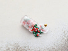 Load image into Gallery viewer, Jar of Spilt Christmas Candy - 12th Scale Dollhouse Miniature Food