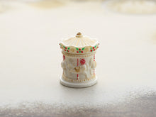 Load image into Gallery viewer, Christmas Carousel Cookie Jar - Opens, with lots and lots of Cookies and Treats - OOAK - 12th Scale Dollhouse Miniature Food