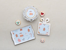 Load image into Gallery viewer, Christmas Display Set - Two Trays and a Cakestand (WHITE) - Dollhouse Miniature Accessory