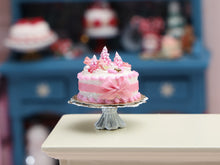 Load image into Gallery viewer, Pink Christmas Forest Cake - 12th Scale Dollhouse Miniature Food