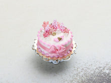 Load image into Gallery viewer, Pink Christmas Forest Cake - 12th Scale Dollhouse Miniature Food