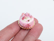 Load image into Gallery viewer, Pink Christmas Forest Cake - 12th Scale Dollhouse Miniature Food