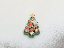 Load image into Gallery viewer, Festive Gingerbread Selection on Christmas Tree-shaped Tray - Handmade Miniature Food in 12th Scale
