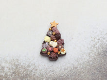 Load image into Gallery viewer, Chocolate Festive Treats on Christmas Tree-shaped Tray - Handmade Miniature Food in 12th Scale