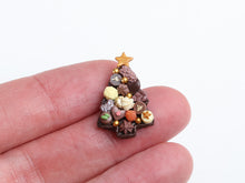 Load image into Gallery viewer, Chocolate Festive Treats on Christmas Tree-shaped Tray - Handmade Miniature Food in 12th Scale