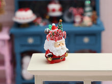 Load image into Gallery viewer, Gorgeous Santa Jar with Candy Canes and Holiday Cake Pops - Handmade Miniature Food in 12th Scale