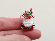 Load image into Gallery viewer, Gorgeous Santa Jar with Candy Canes and Holiday Cake Pops - Handmade Miniature Food in 12th Scale