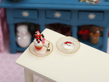Load image into Gallery viewer, Santa Cupcake Dessert and Matching Decorative Plate - Handmade Miniature Food in 12th Scale