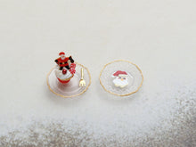Load image into Gallery viewer, Santa Cupcake Dessert and Matching Decorative Plate - Handmade Miniature Food in 12th Scale