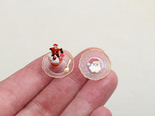 Load image into Gallery viewer, Santa Cupcake Dessert and Matching Decorative Plate - Handmade Miniature Food in 12th Scale