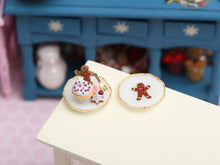 Load image into Gallery viewer, Gingerbread Man Cupcake Dessert and Matching Decorative Plate - Handmade Miniature Food in 12th Scale