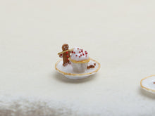 Load image into Gallery viewer, Gingerbread Man Cupcake Dessert and Matching Decorative Plate - Handmade Miniature Food in 12th Scale