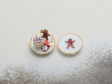 Load image into Gallery viewer, Gingerbread Man Cupcake Dessert and Matching Decorative Plate - Handmade Miniature Food in 12th Scale